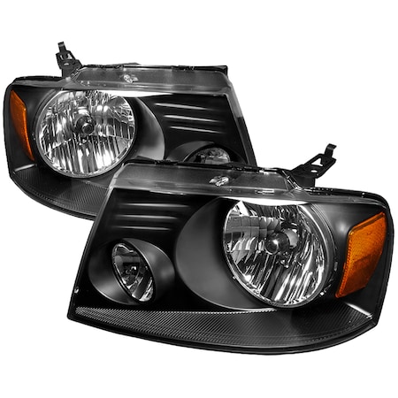 Spec-D Tuning 04-08 Ford F150 Crystal Housing Headlights Black 2LH-F15004JM-RS